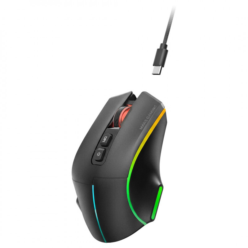 Tacens Mars Gaming MMW-VECTOR Ratón gaming inalámbrico, 12000 DPI, Bluetooth 5.4, 2.4 GHz
