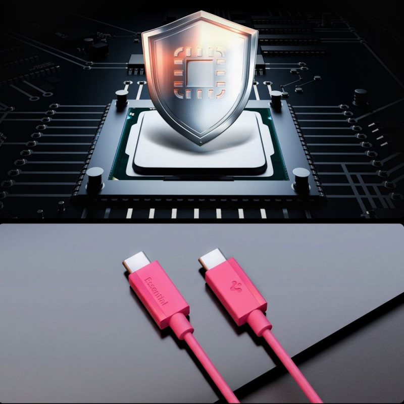 Spigen EB6010CC Essential cable USB-C a USB-C 60W 100 cm, rosa