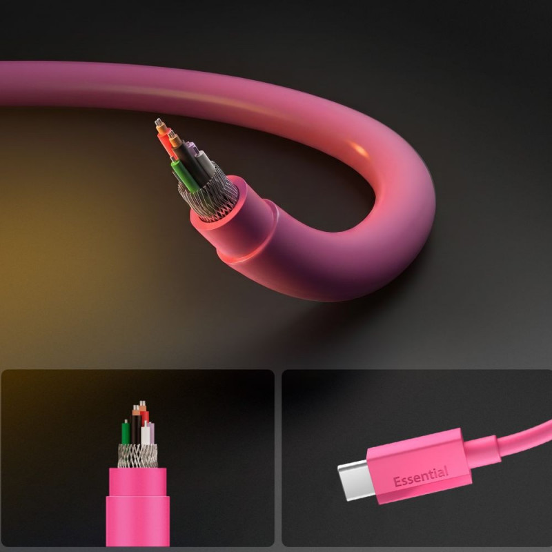 Spigen EB6010CC Essential cable USB-C a USB-C 60W 100 cm, rosa