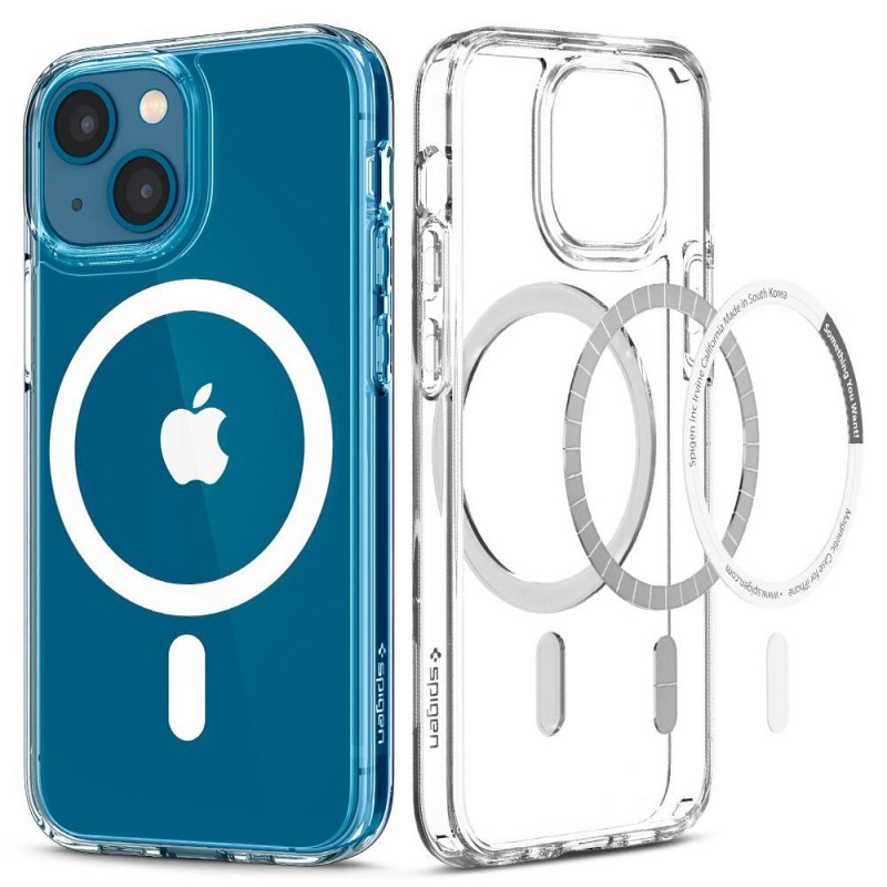 Spigen Ultra Hybrid Mag MagSafe funda para Apple iPhone 13 mini, blanca
