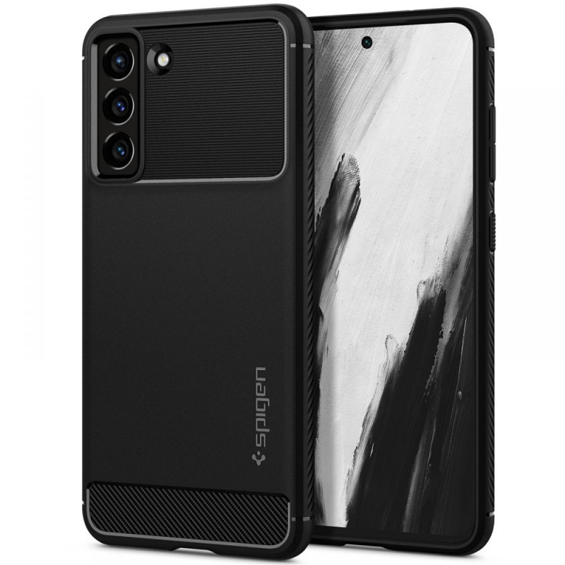 Funda Rugged Armor Spigen para Samsung Galaxy S21 FE, negro mate