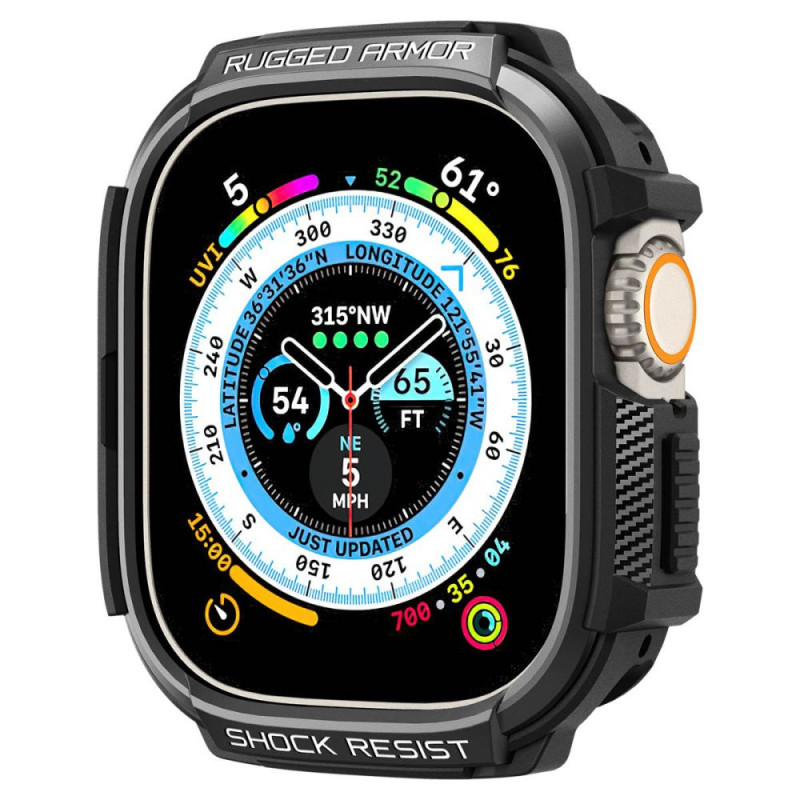 Spigen Funda Rugged Armor para Apple Watch Ultra 49 mm, negra mate