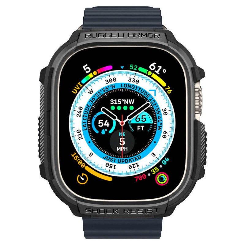 Spigen Funda Rugged Armor para Apple Watch Ultra 49 mm, negra mate