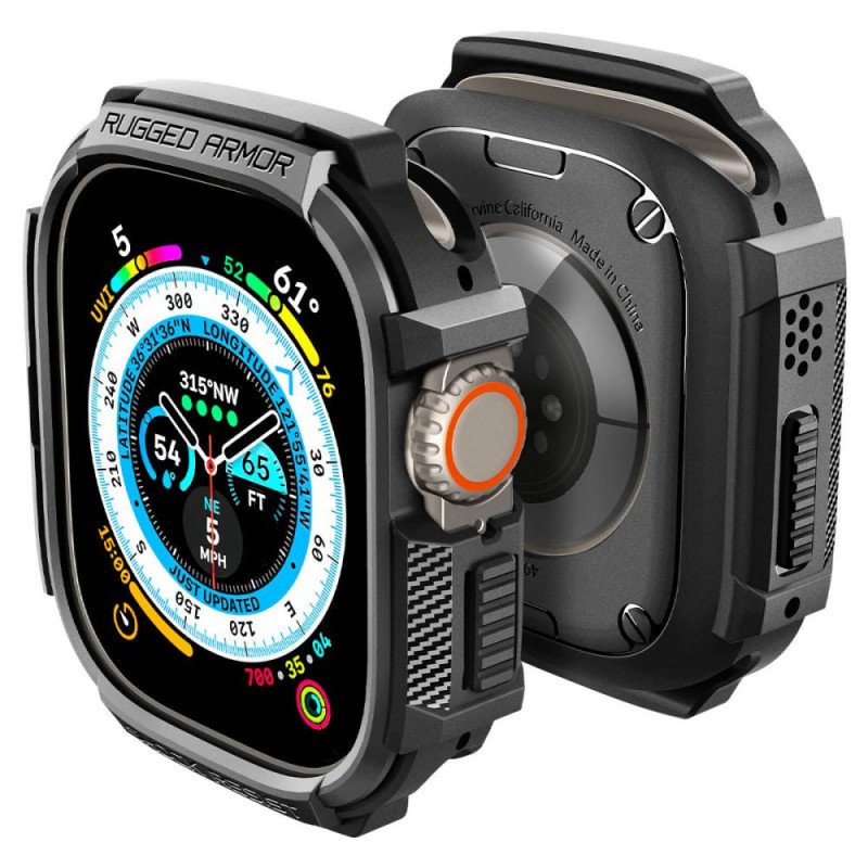 Spigen Funda Rugged Armor para Apple Watch Ultra 49 mm, negra mate