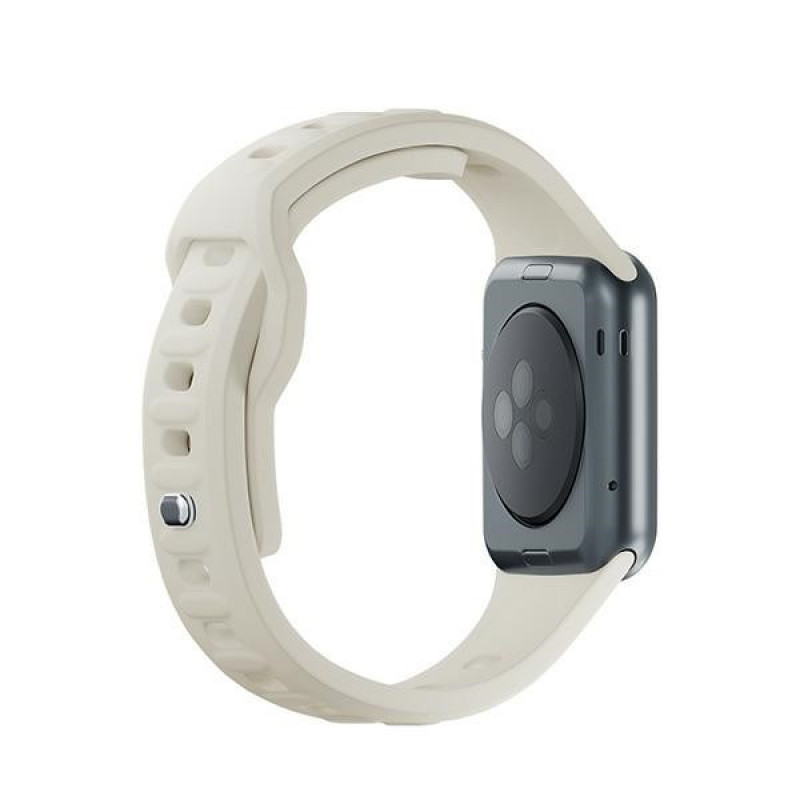 Correa de reloj de silicona 3mk para Apple Watch 42/44/45/49 mm, beige
