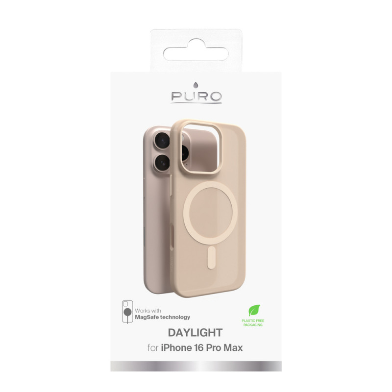 Puro Daylight Funda de silicona MagSafe para iPhone 16 Pro Max, beige
