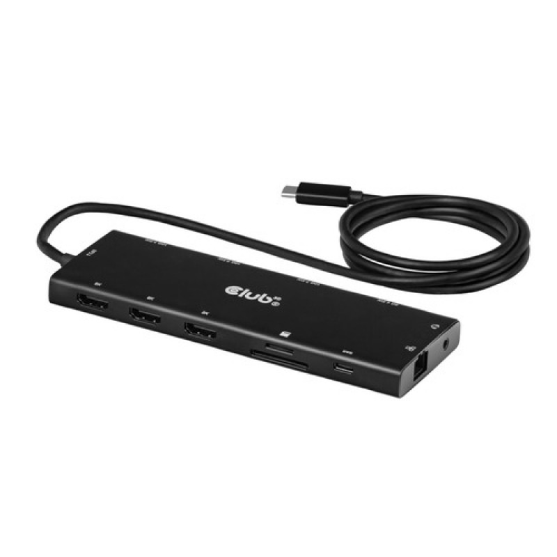 Club 3D CSV-2556 hub USB-C 12 en 1, 3x HDMI/3x USB-C/USB/LAN, 8K30Hz, PD 140W