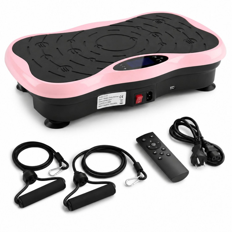 Plataforma vibratoria de fitness Extralink Moonwalk SpinMove, 200 W, rosa