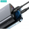 Power bank USAMS PB59 US-CD165 30000 mAh, 65 W, 2x QC3.0 + PD, negro, con cable USB-C a USB-C