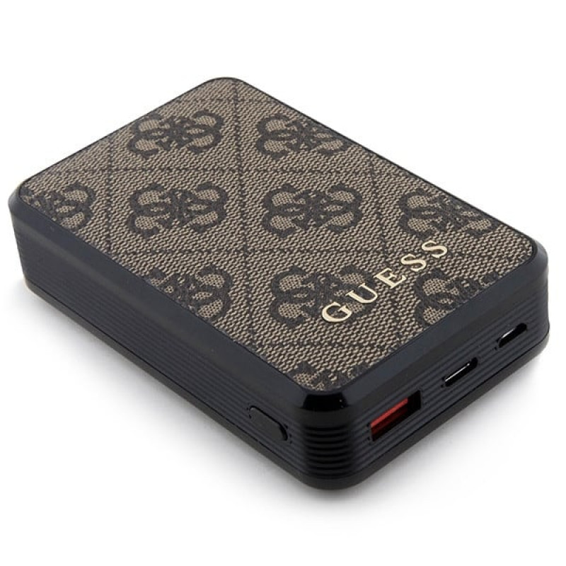 Guess GUPB10DP4GEGW Power Bank 10000 mAh, 18 W, 4G Leather Metal Logo, marrón