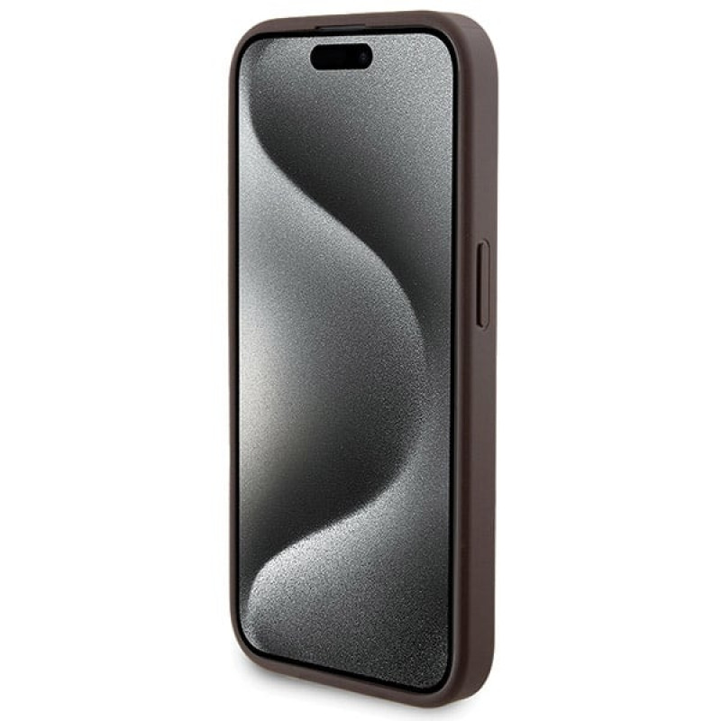 Funda rígida Guess GUBPM5P15L4GEMGW para Apple iPhone 15 Pro + batería externa MagSafe de 5000 mAh, 4G Metal Logo, marrón