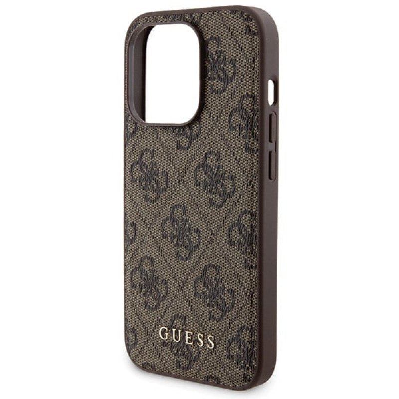 Funda rígida Guess GUBPM5P15X4GEMGW para Apple iPhone 15 Pro Max + batería externa MagSafe de 5000 mAh, 4G Metal Logo, marrón
