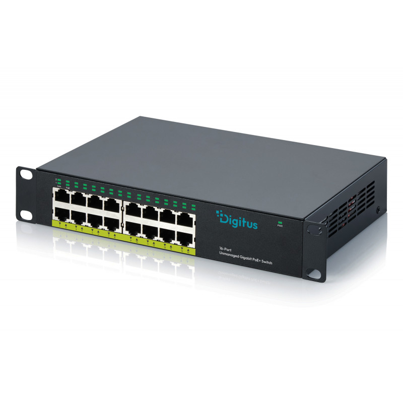 DIGITUS DN-95334 Switch PoE+ de 16 puertos 10 Gigabit no gestionado (120 W)