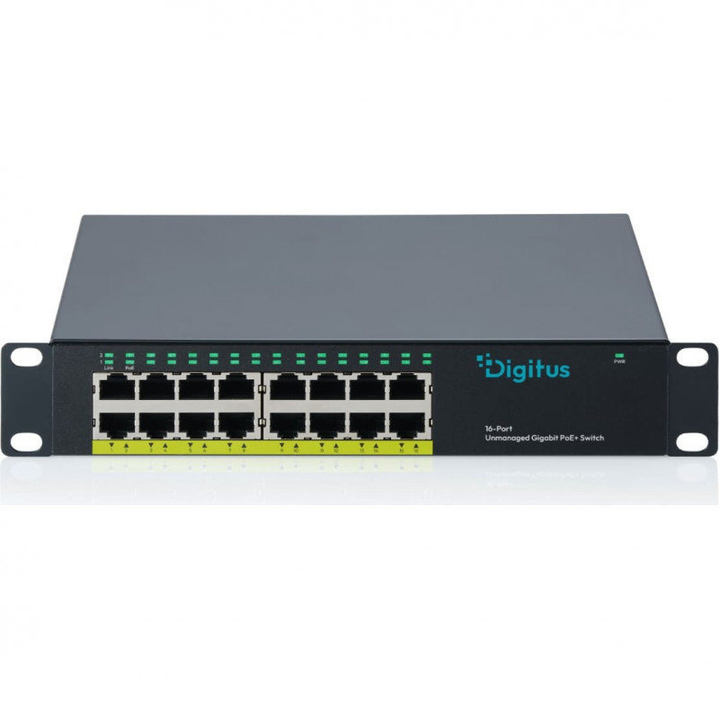 DIGITUS DN-95334 Switch PoE+ de 16 puertos 10 Gigabit no gestionado (120 W)