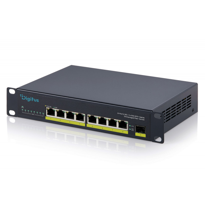 Switch PoE+ no gestionado de 8 puertos 10 Gigabit DIGITUS DN-95333 (80 W)