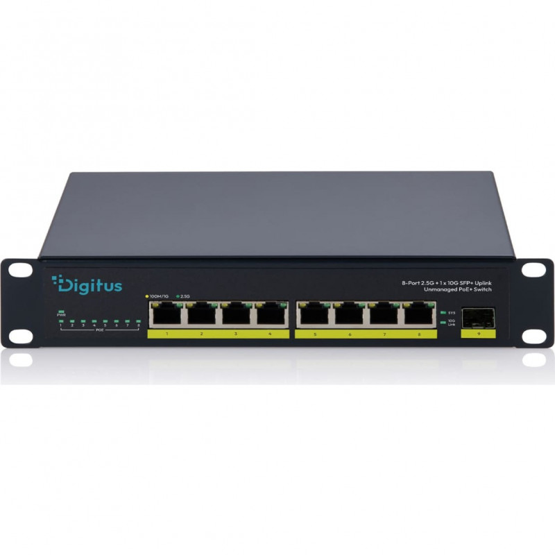 Switch PoE+ no gestionado de 8 puertos 10 Gigabit DIGITUS DN-95333 (80 W)