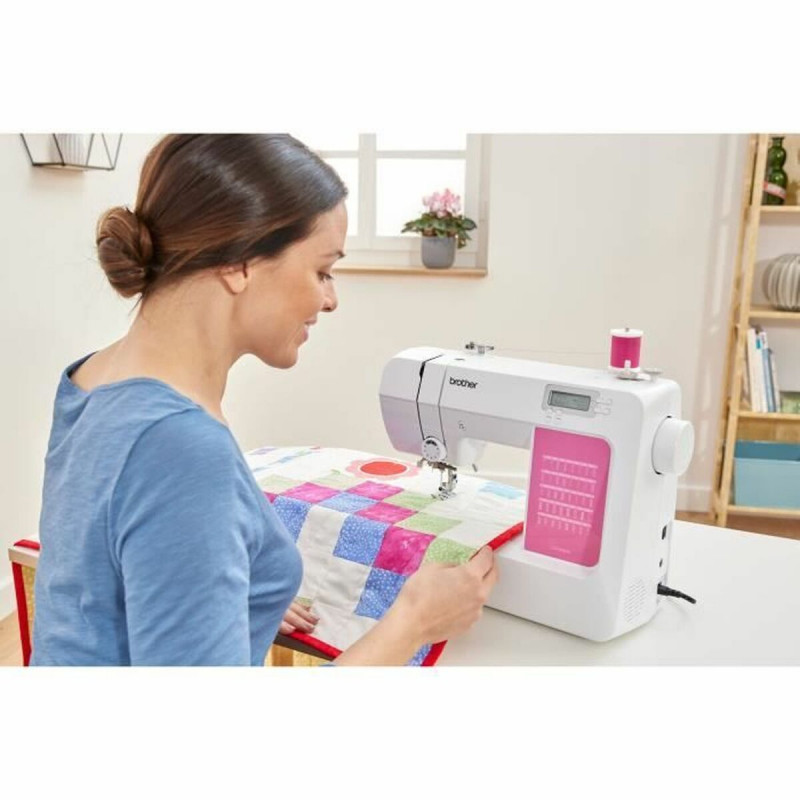 Máquina de coser Brother CS120WTS, blanco rosa