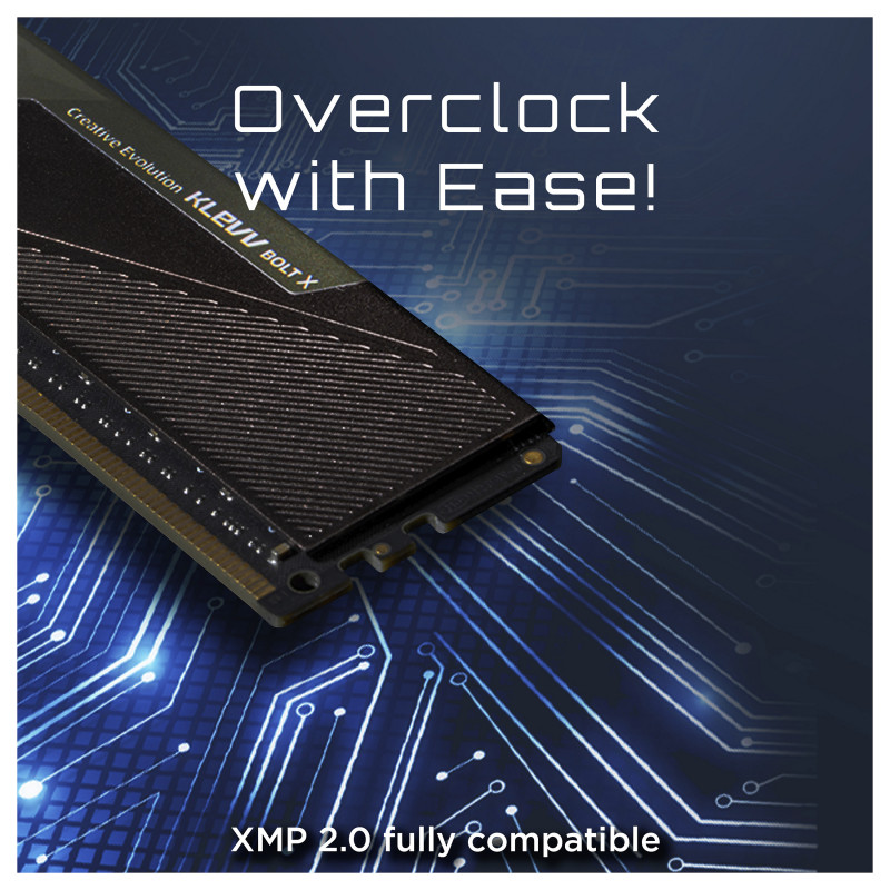 Kit de memoria DDR4 Klevv BOLT X KD48GU880-36A180U, 16 GB (2 x 8 GB), 3600 MHz