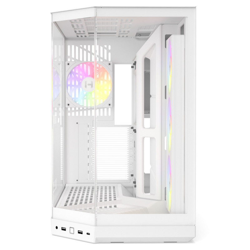 Caja de PC HYTE Y50 Snow White, blanca, cristal templado x 3
