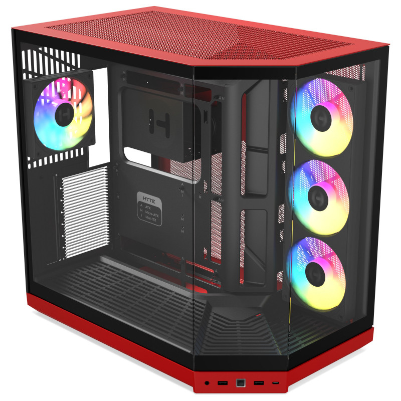HYTE Y50 Wild Cherry Caja de PC, Roja, Cristal Templado x 3