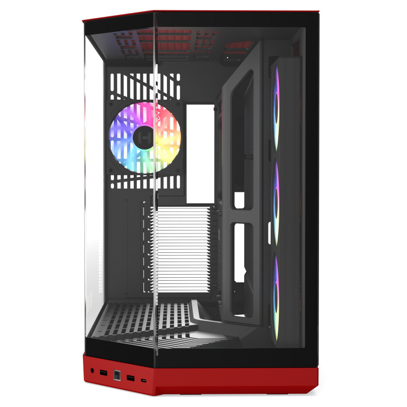 HYTE Y50 Wild Cherry Caja de PC, Roja, Cristal Templado x 3