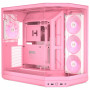 Caja PC HYTE Y50 Strawberry Milk, rosa claro, cristal templado x 3