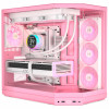 Caja PC HYTE Y50 Strawberry Milk, rosa claro, cristal templado x 3