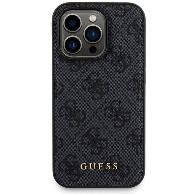 Funda rígida Guess GUBPM5P14L4GEMGK para Apple iPhone 14 Pro + powerbank MagSafe de 5000 mAh, 4G Metal Logo, negra