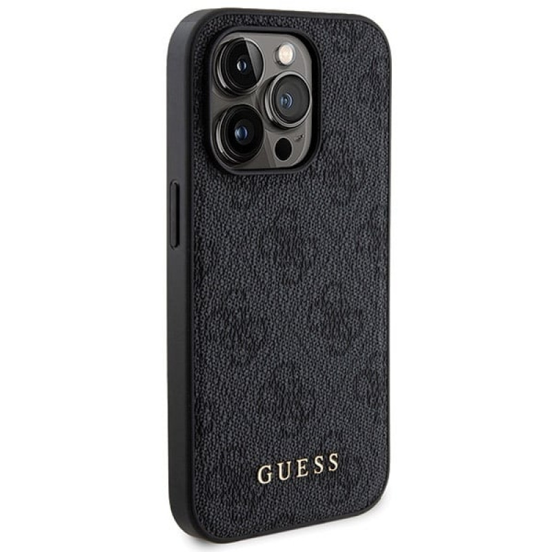 Funda rígida Guess GUBPM5P14L4GEMGK para Apple iPhone 14 Pro + powerbank MagSafe de 5000 mAh, 4G Metal Logo, negra