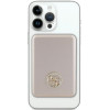 Powerbank de inducción MagSafe Guess GUPBM5AL4DMD 4G Strassed Metal Logo 5000 mAh, 15W, dorado