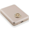 Powerbank de inducción MagSafe Guess GUPBM5AL4DMD 4G Strassed Metal Logo 5000 mAh, 15W, dorado