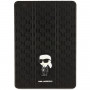 Funda tipo libro Karl Lagerfeld KLFC10SAKHPKK Saffiano Monogram Ikonik para Apple iPad 10.2 (7.ª, 8.ª, 9.ª gen.), negra