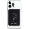 Batería externa de inducción Karl Lagerfeld KLPBM5KIOTTGK 5000 mAh 15W, Outline Ikonik, MagSafe, negra