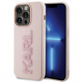 Funda rígida Karl Lagerfeld KLHCP15X3DMBKCP para Apple iPhone 15 Pro Max, logotipo 3D Rubber Glitter, rosa