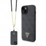 Guess GUHCP15MP4TDSCPK Funda rígida Apple iPhone 15 Plus / 14 Plus, Crossbody 4G Metal Logo, negra