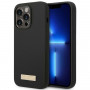 Guess GUHMP14XSBPLK Funda rígida Apple iPhone 14 Pro Max, Silicona Logo Plate MagSafe, Negra