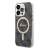 Guess GUBPP14XH4EACSK Funda + Cargador inalámbrico Apple iPhone 14 Pro Max negra Hardcase, 4G Print, MagSafe