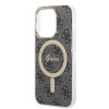 Guess GUBPP14XH4EACSK Funda + Cargador inalámbrico Apple iPhone 14 Pro Max negra Hardcase, 4G Print, MagSafe