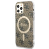 Guess GUBPP12MH4EACSW Funda + Cargador inalámbrico Apple iPhone 12 / iPhone 12 Pro marrón Hardcase, 4G Print, MagSafe