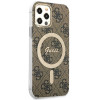 Guess GUBPP12MH4EACSW Funda + Cargador inalámbrico Apple iPhone 12 / iPhone 12 Pro marrón Hardcase, 4G Print, MagSafe
