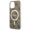 Guess GUBPP12MH4EACSW Funda + Cargador inalámbrico Apple iPhone 12 / iPhone 12 Pro marrón Hardcase, 4G Print, MagSafe