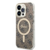 Guess GUBPP14XH4EACSW Funda + Cargador inalámbrico Apple iPhone 14 Pro Max marrón Hardcase, 4G Print, MagSafe