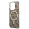 Guess GUBPP14XH4EACSW Funda + Cargador inalámbrico Apple iPhone 14 Pro Max marrón Hardcase, 4G Print, MagSafe