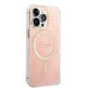 Guess GUBPP13LH4EACSP Funda + Cargador inalámbrico Apple iPhone 13 Pro rosa Hardcase, 4G Print, MagSafe
