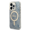 Guess GUBPP14XH4EACSB Funda + Cargador inalámbrico Apple iPhone 14 Pro Max azul Hardcase, 4G Print, MagSafe