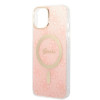Guess GUBPP14MH4EACSP Funda + Cargador inalámbrico Apple iPhone 14 Plus / iPhone 15 Plus rosa Hardcase, 4G Print, MagSafe