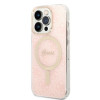 Guess GUBPP14LH4EACSP Funda + Cargador inalámbrico Apple iPhone 14 Pro rosa Hardcase, 4G Print, MagSafe