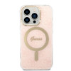 Guess GUBPP14LH4EACSP Funda + Cargador inalámbrico Apple iPhone 14 Pro rosa Hardcase, 4G Print, MagSafe