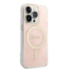 Guess GUBPP14LH4EACSP Funda + Cargador inalámbrico Apple iPhone 14 Pro rosa Hardcase, 4G Print, MagSafe