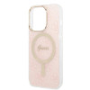 Guess GUBPP14LH4EACSP Funda + Cargador inalámbrico Apple iPhone 14 Pro rosa Hardcase, 4G Print, MagSafe